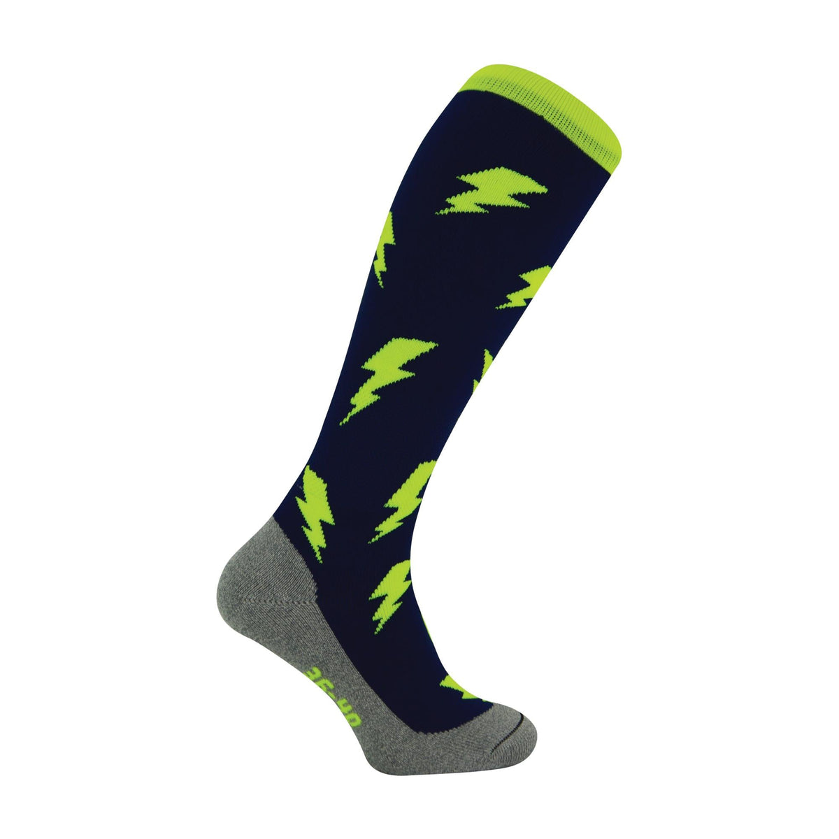1 Pack Adults & Kids Knee High Fun Patterned Hockey Socks - Lightning Bolts