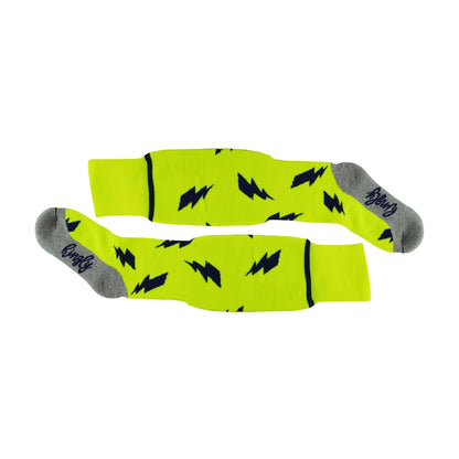 1 Pack Adults & Kids Knee High Fun Patterned Hockey Socks - Lightning Bolts