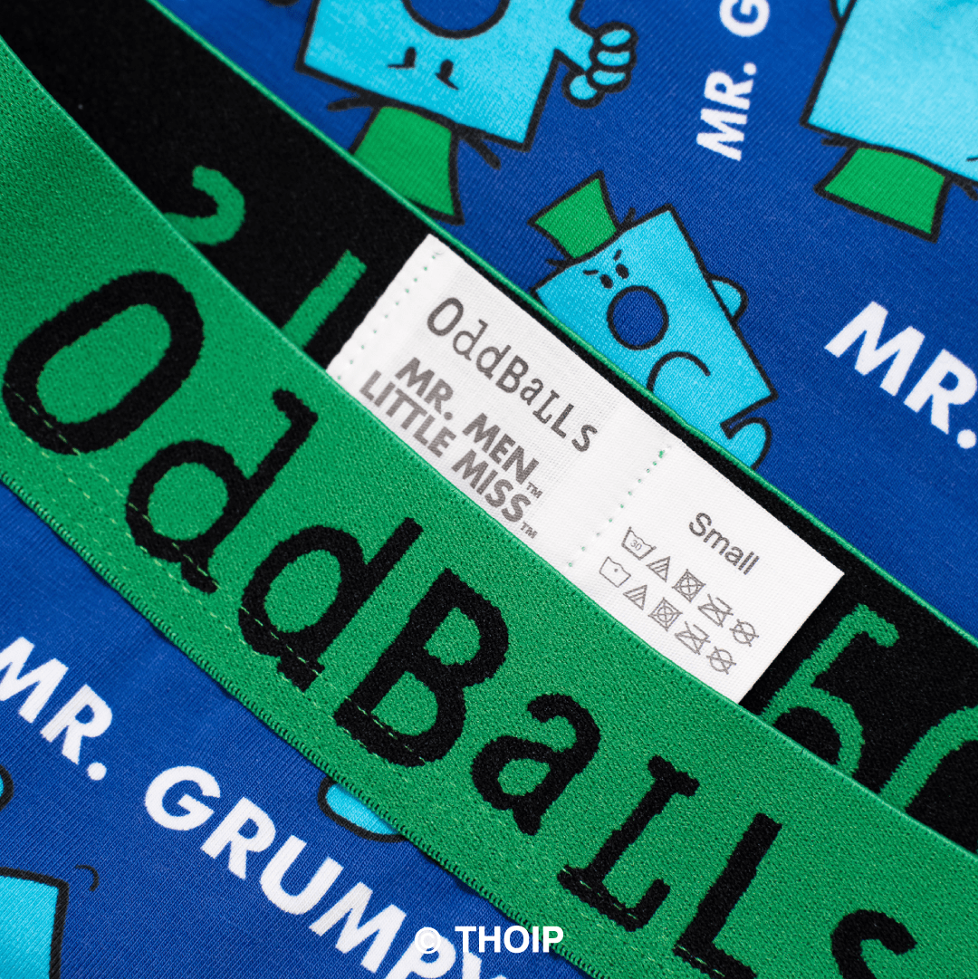 OddBalls Mr Grumpy  - Mr Men - Mens Cotton Boxer Shorts