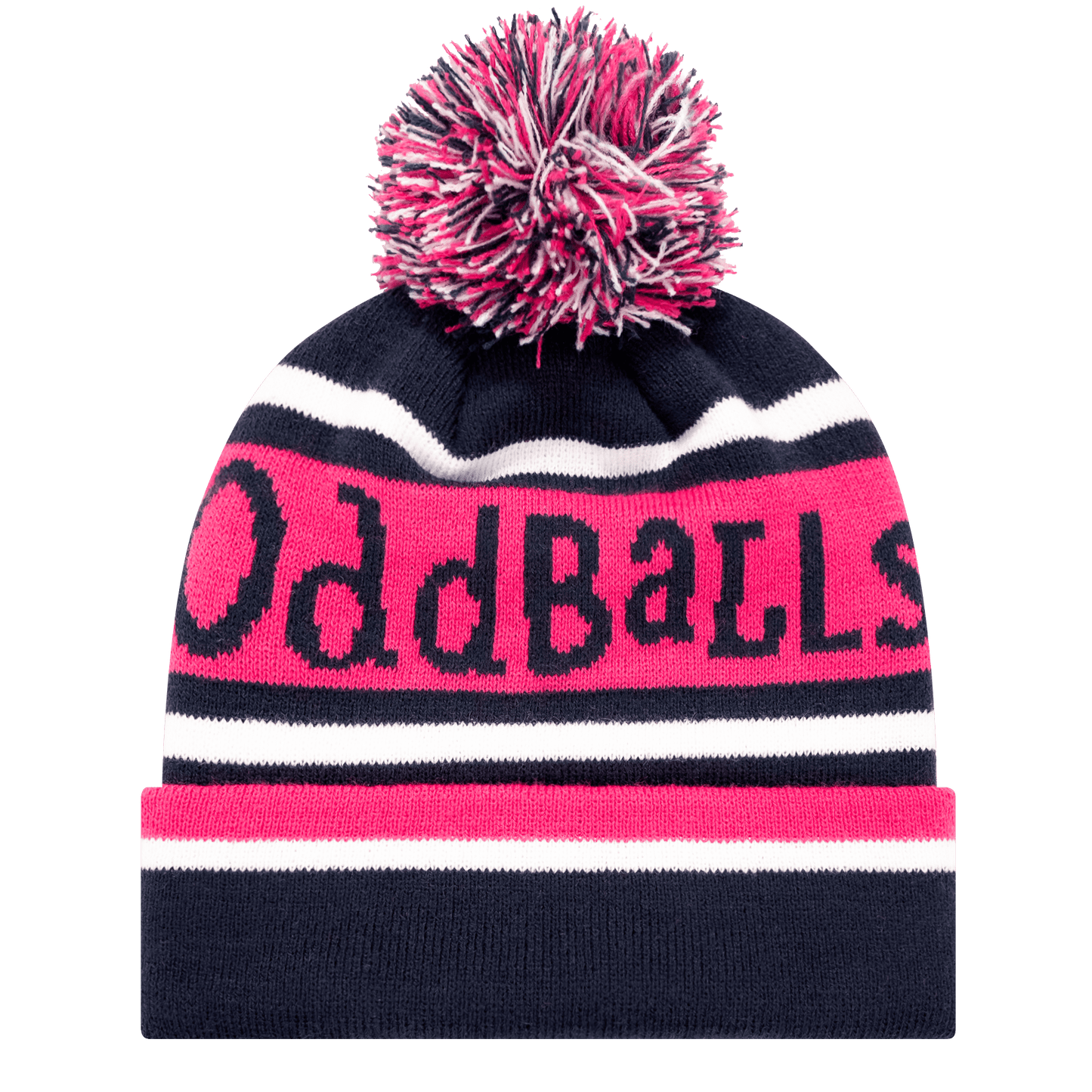 Navy | Pink | White - Bobble Hat OddBalls