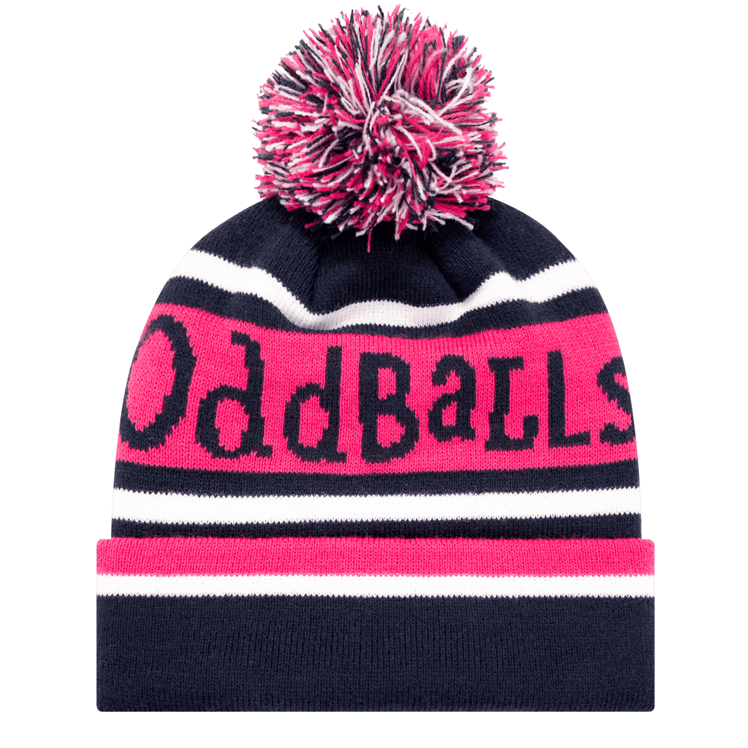 Navy | Pink | White - Bobble Hat OddBalls