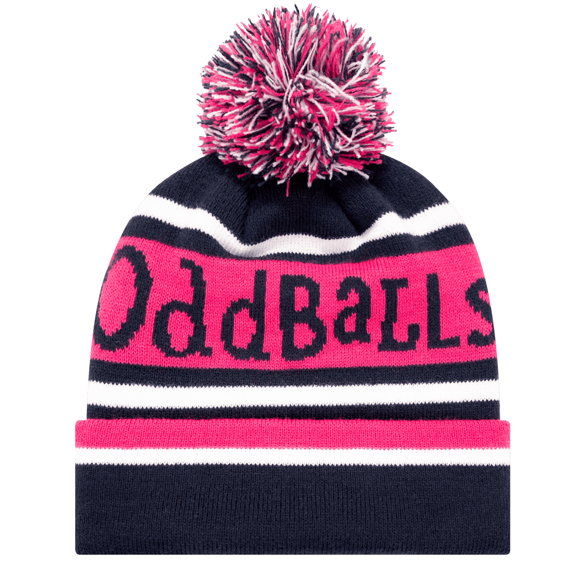 Navy | Pink | White - Bobble Hat OddBalls