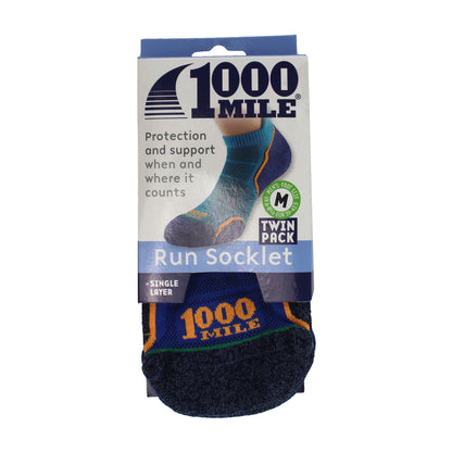 2 Pack Mens Single Layer Running Ankle Socks
