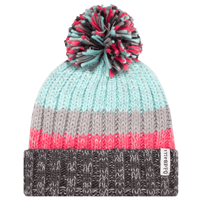 OddBalls Charcoal | Mint | Pink | Grey - Knitted Bobble Hat