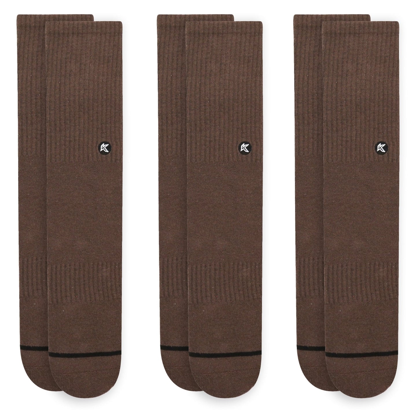 3 Pack Walnut Crew Sock