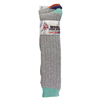 3 Pairs Extra Long Warm Wool Ladies Socks