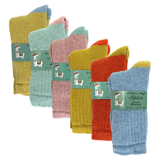 6 Pairs Ladies Alpaca Lounge Socks For Bed