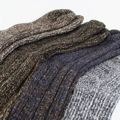 Mens 6 Pack Ribbed Alpaca Boot Socks