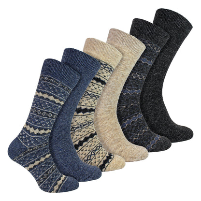 6 Pairs Mens Thick Alpaca Durable Boot Socks