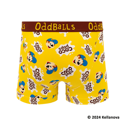 OddBalls and Bubble T Cosmetics Kelloggs Coco Pops Bundle Gift Set - Ideal Fathers Day Gift | Men’s Cotton Boxer Shorts | Bubble Bath 300ml | Shower Gel 500ml