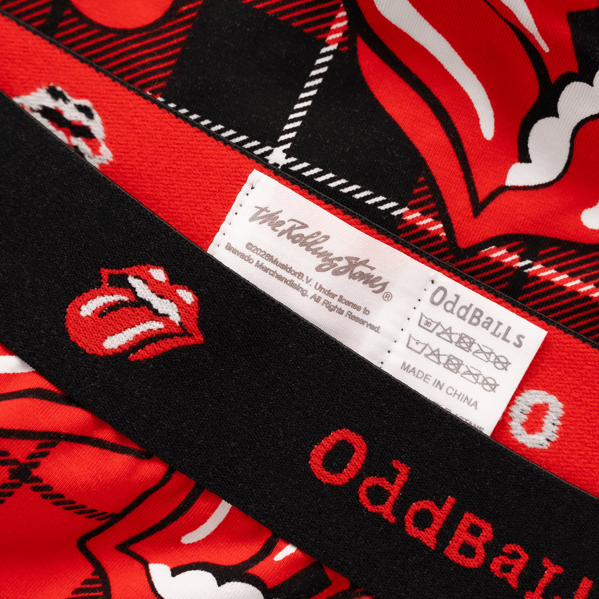 OddBalls The Rolling Stones Tartan - Mens Cotton Boxer Shorts