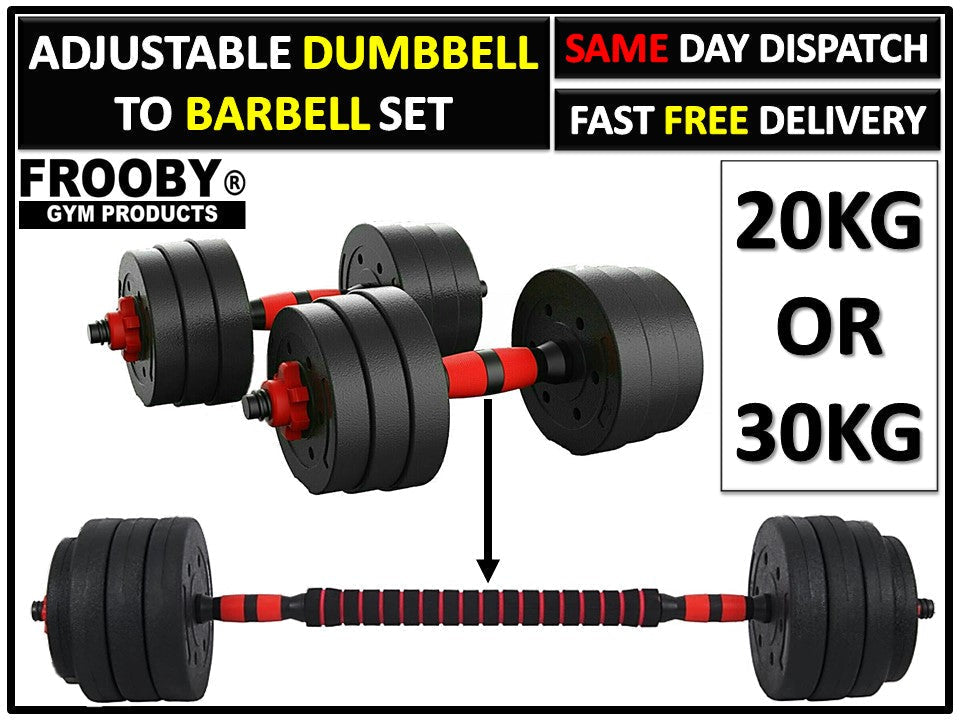 20/30kg Dumbbell Barbell Set Pair Hand Weights FROOBY