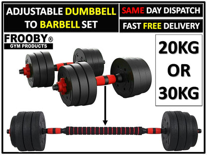 20/30kg Dumbbell Barbell Set Pair Hand Weights FROOBY