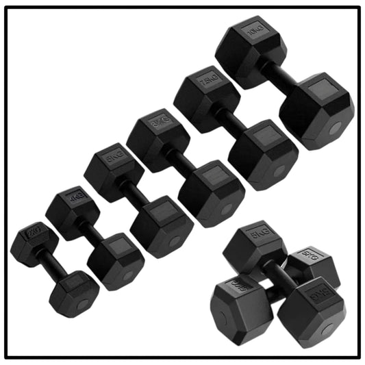 2KG - 10KG Concrete Hex Dumbbells Weight Pairs FROOBY