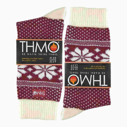 1 Pack Ladies Vintage Nordic Fairisle Winter Thermal Wool Blend Socks