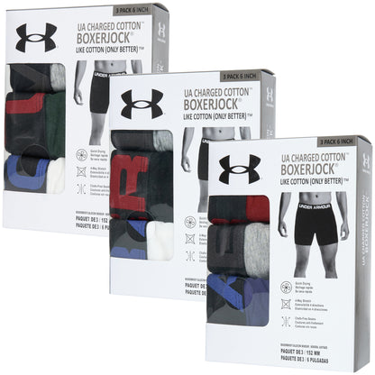 Under Armour 6" Charged Cotton 3 Pack Boxerjocks