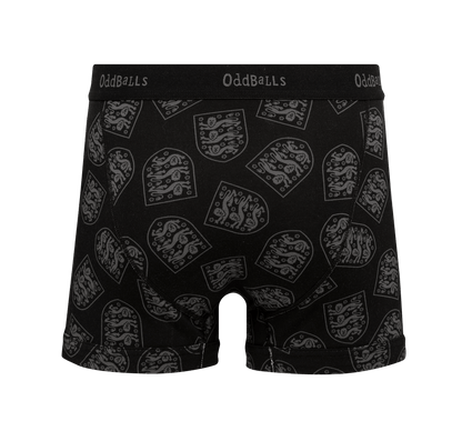OddBalls England FA Black - Mens Cotton Boxer Shorts