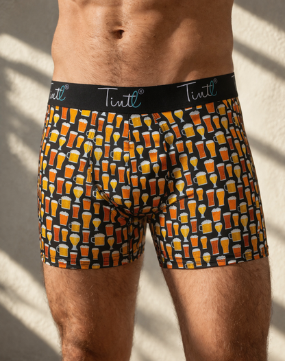 TINtl Men's Cotton Boxer Shorts Beer Print