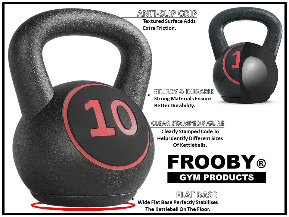 3pc Vinyl Kettlebell Rack 5-15Lbs set FROOBY