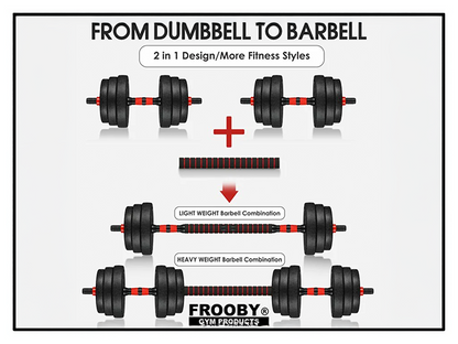 20/30kg Dumbbell Barbell Set Pair Hand Weights FROOBY