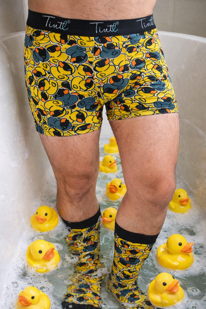 TINtl Men's Cotton Boxer Shorts Ducky Print