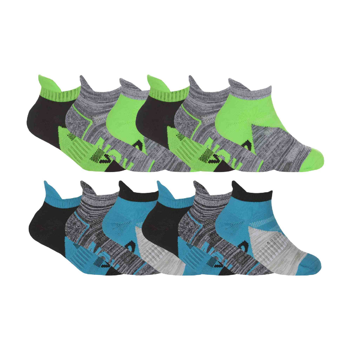 12 Pack Kids Space Dyed Breathable Trainer Liner Socks