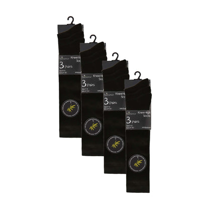 12 Pack Girls Soft Breathable Knee High Bamboo Socks