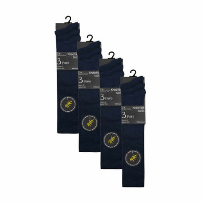 12 Pack Girls Soft Breathable Knee High Bamboo Socks