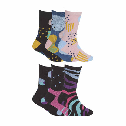 12 Pack Girls Breathable Soft Bamboo Cute Design Socks