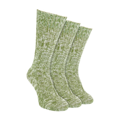 3 Pack Mens 100% Wool Socks with Reinforced Heel and Toe