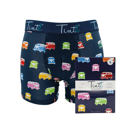 TINtl Men’s Cotton Boxer Shorts Retro Van Print