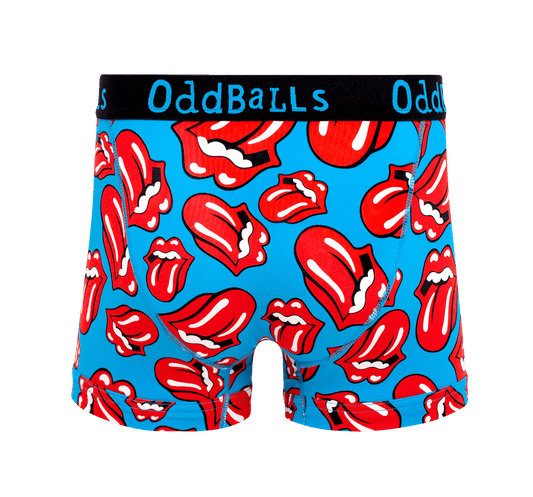 OddBalls The Rolling Stones - Red - Mens Cotton Boxer Shorts