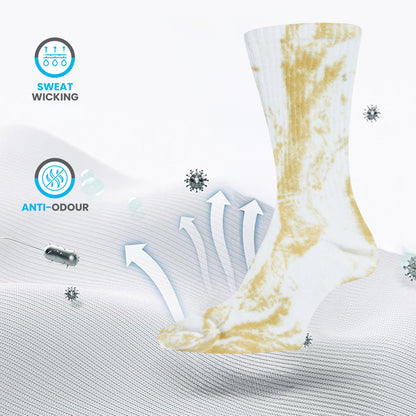 5 Pack Tie Dye Sport Socks Cotton Durable Blend for Casual & Everyday Designer Wear Unisex by Sock Stack