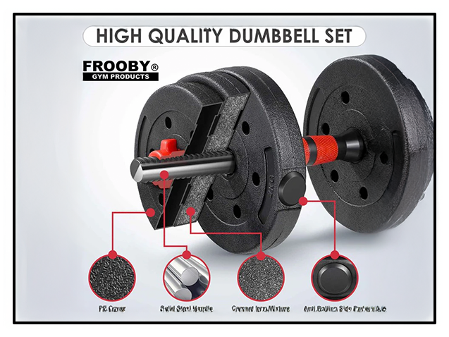 20/30kg Dumbbell Barbell Set Pair Hand Weights FROOBY