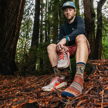Mens Animal Patterned Micro Crew Lightweight Hiking Merino Wool Socks
