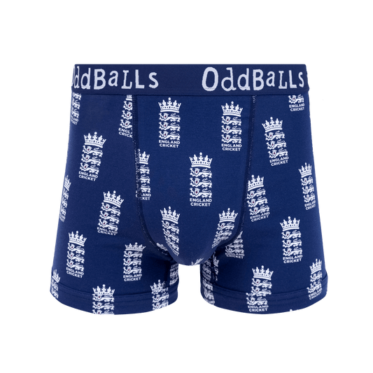 OddBalls England Cricket BLUE - Mens Cotton Boxer Shorts