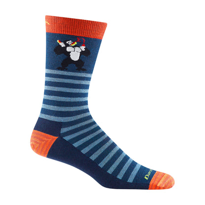 Mens Animal Patterned Crew Lightweight Seamless Merino Wool Socks