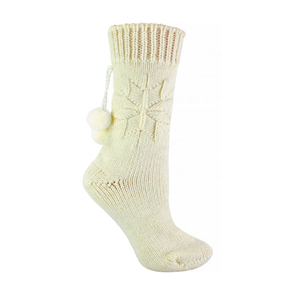 1 Pack Ladies Warm Alpaca Wool Pom Pom Bed Socks