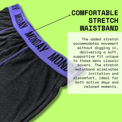 7 Pack Days Of The Week Comfort Fit Boxer Shorts Menswear Activewear Classic Breathable with Premium Cotton Blend and Colourful Assorted Waistband Stretchable Durable Everyday Wear Sizes Small to XLarge by Sock Stack