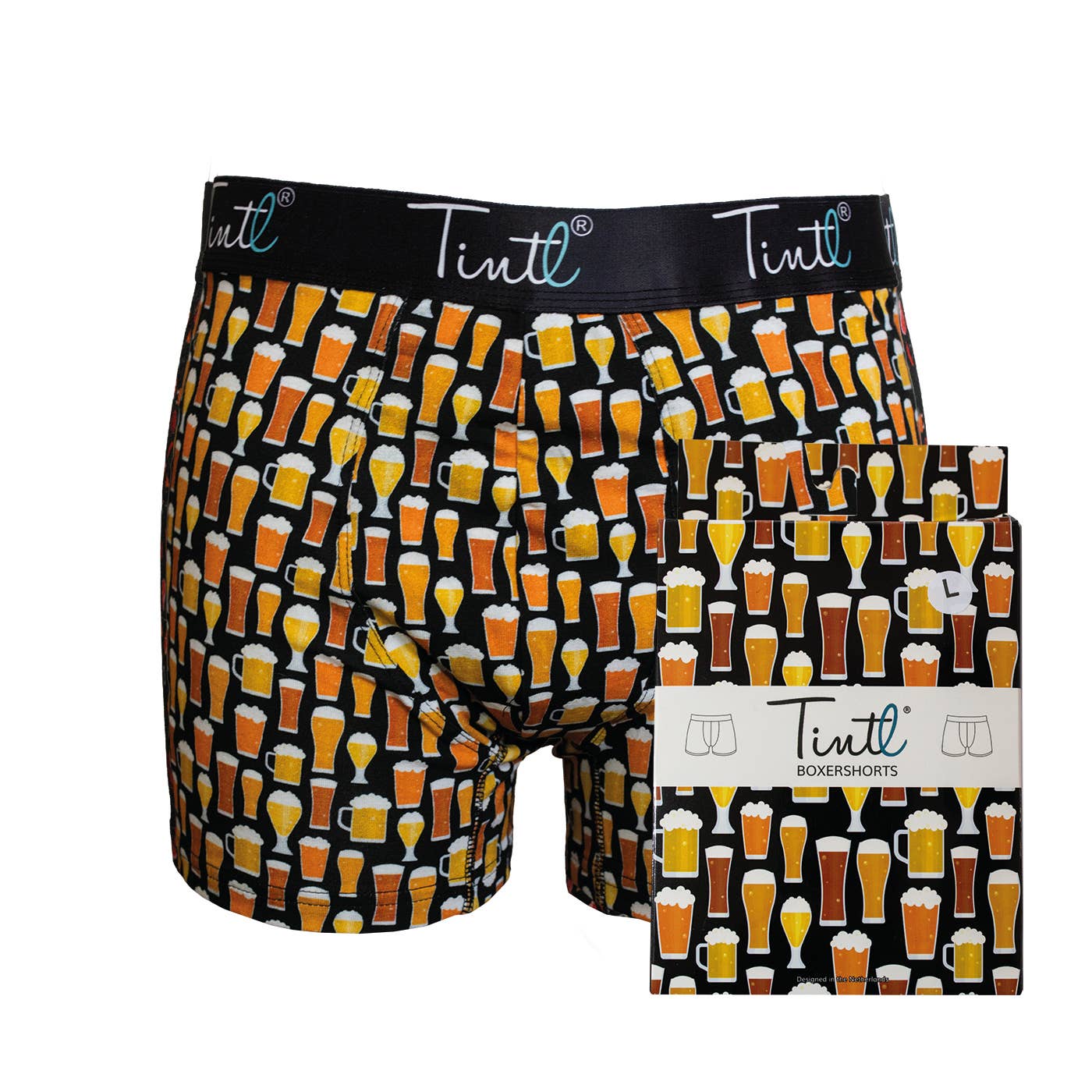 TINtl Men's Cotton Boxer Shorts Beer Print