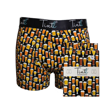 TINtl Men's Cotton Boxer Shorts Beer Print