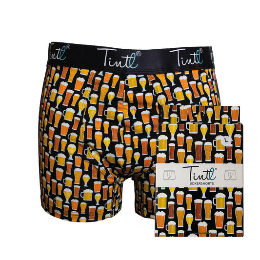 TINtl Men's Cotton Boxer Shorts Beer Print