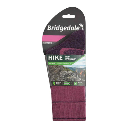 1 Pack Ladies Hiking Midweight Merino Wool Boot Socks