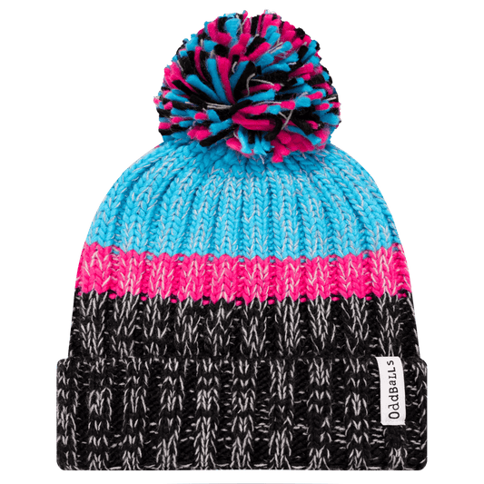 Black | Cyan | Pink - Knitted Bobble Hat OddBalls