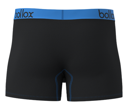 Bollox - Black with Light Blue - Men's Trunk - Bamboo & Cotton Blend