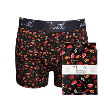 TINtl Men's Cotton Boxer Shorts BBQ Print