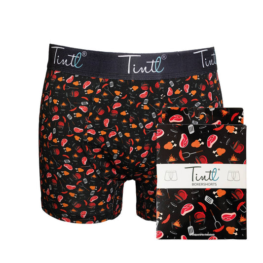 TINtl Men's Cotton Boxer Shorts BBQ Print