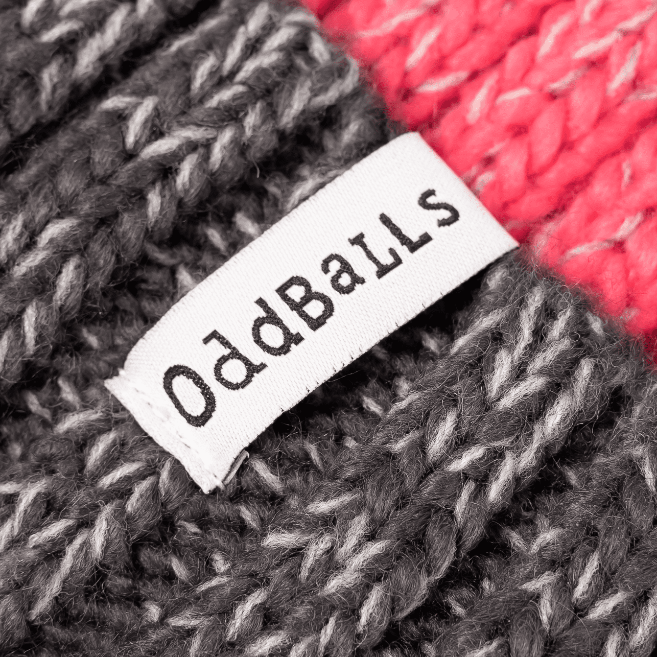 OddBalls Charcoal | Mint | Pink | Grey - Knitted Bobble Hat