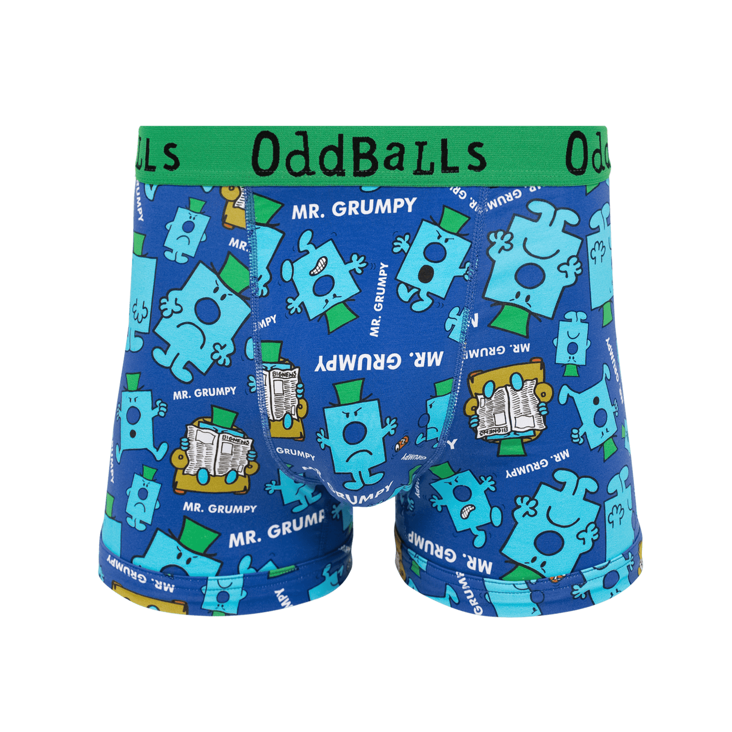 OddBalls Mr Grumpy  - Mr Men - Mens Cotton Boxer Shorts