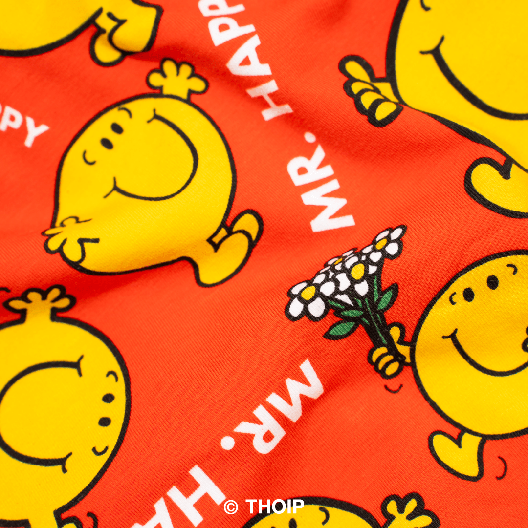 Mr Happy  - Mr Men - Mens Cotton Boxer Shorts